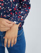 I.Code navy blue Floral Preppy print top-4