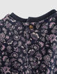 Sweat navy imprimé cachemire et message bébé fille-7