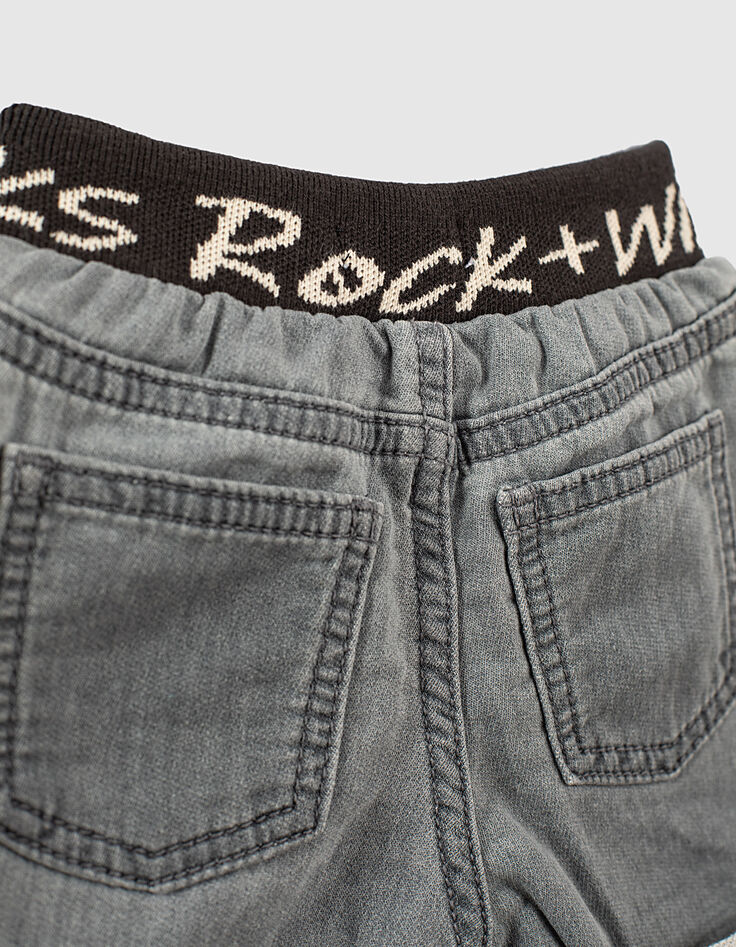 Light grey jeansbermuda babyjongens -6