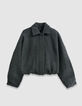 Blouson oversize gris laine bouillie Femme-7