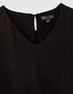 Robe noire fluide en plumetis fille-2