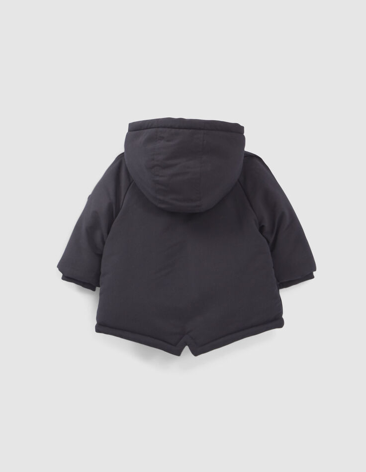 Parka azul marino forrada con capucha bebé niña-3