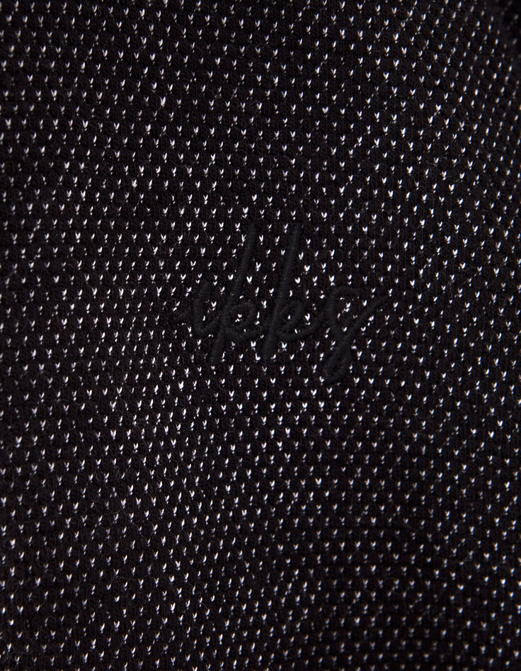 Polo noir trompe-l'oeil col chemise blanc gar&ccedil;on-6