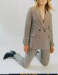 Women's black Prince of Wales lurex suit jacket-9