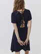 Women’s navy dress with laced back-2