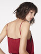 Damen Lingerie Top in Granatrot mit Spitze-4