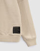Sudadera beige nailon a cuadros espalda ni&ntilde;o-4