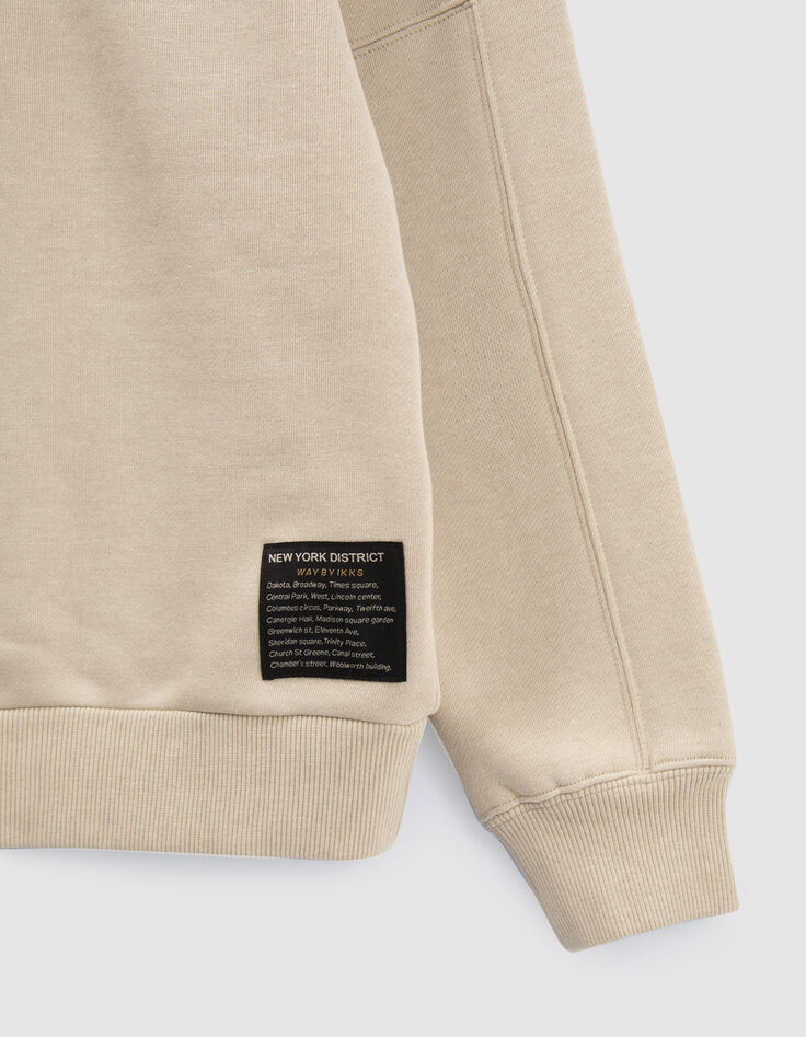 Sudadera beige nailon a cuadros espalda ni&ntilde;o-4