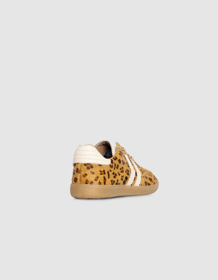 Baskets basses camel cuir effet poulain léopard Femme-3 Baskets basses camel cuir effet poulain léopard Femme-3