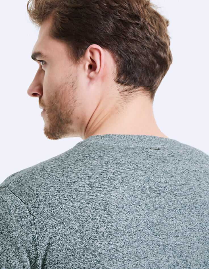 Pull blue green en maille chinée Homme-5 Pull blue green en maille chinée Homme-5