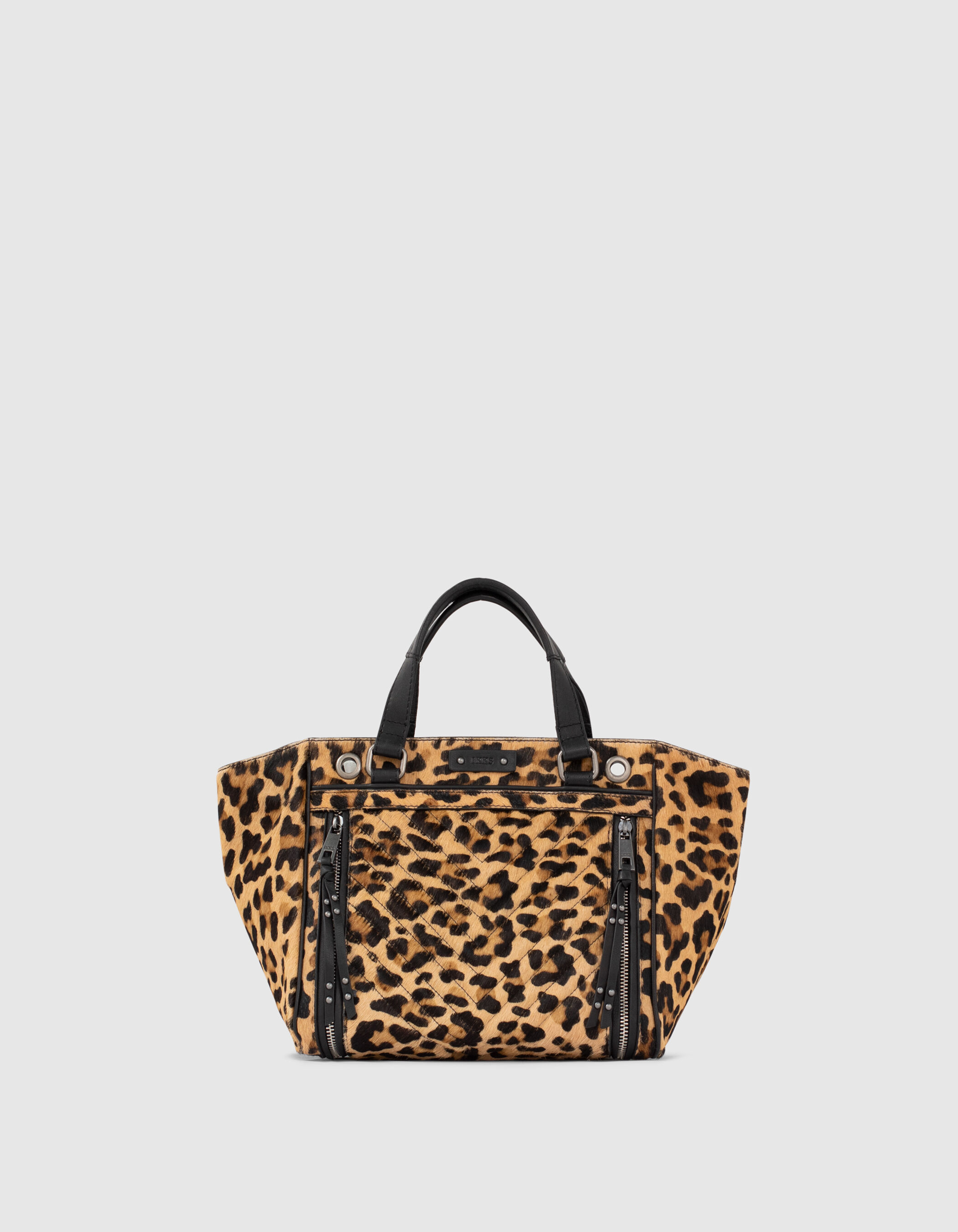 Women s THE LEOPARD MEDIUM 1440 quilted chevron leather bag IKKS