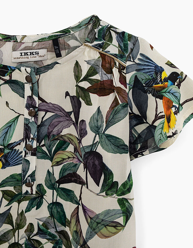 Girls’ off-white jungle bird print blouse-3
