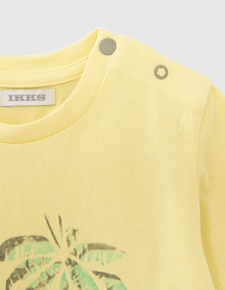 Baby boys’ yellow T-shirt with Cuban car image-5