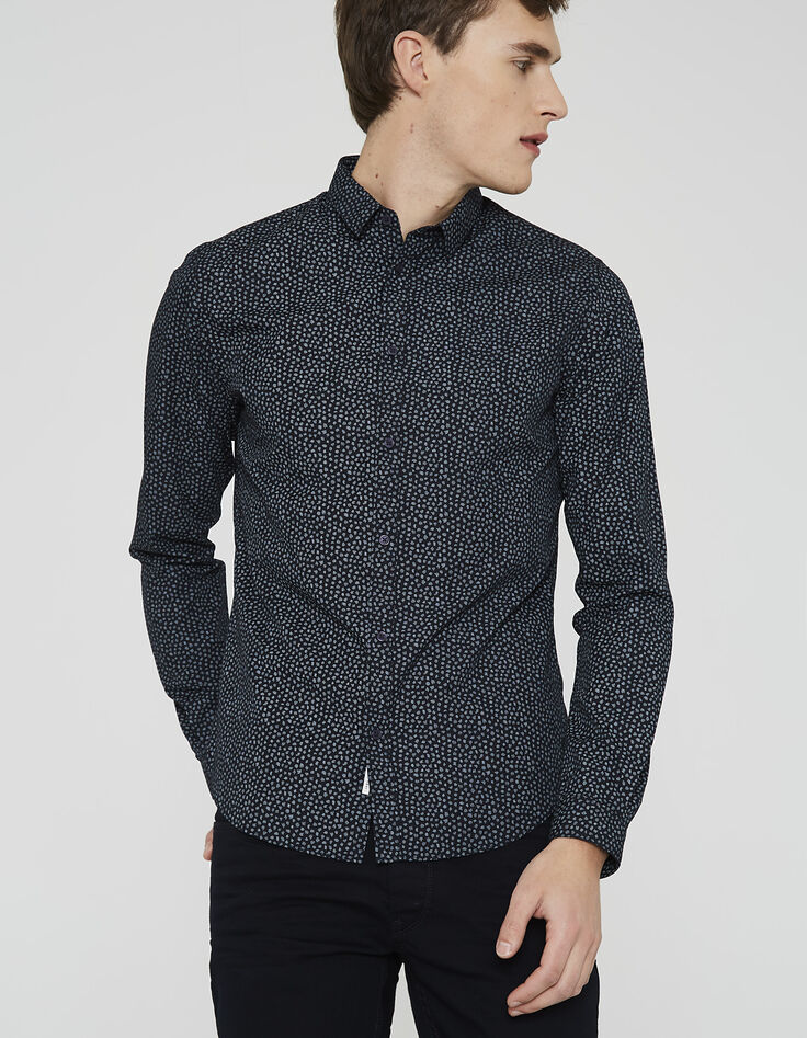 Camisa azul marino hombre-1