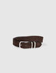 Men’s mocha leather belt with 2 loops-1