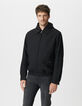 Blouson noir parementure noire amovible Homme-4