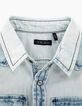 Boys’ bleach blue printed denim shirt -2