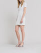 Robe crayon blanc cass&eacute; avec plis Femme-5