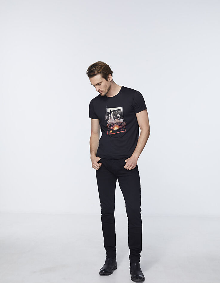 Tee-shirt noir Rock Paris Homme-6