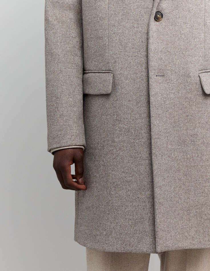 Men's grey wool coat with removable facings-5
