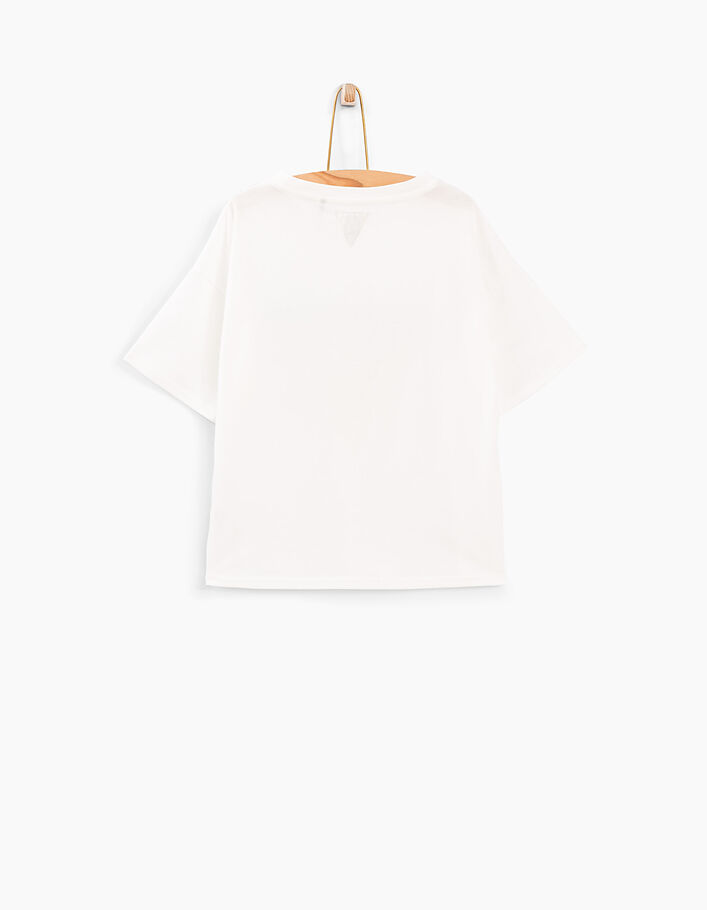 Girls' off-white T-shirt with triangle - IKKS