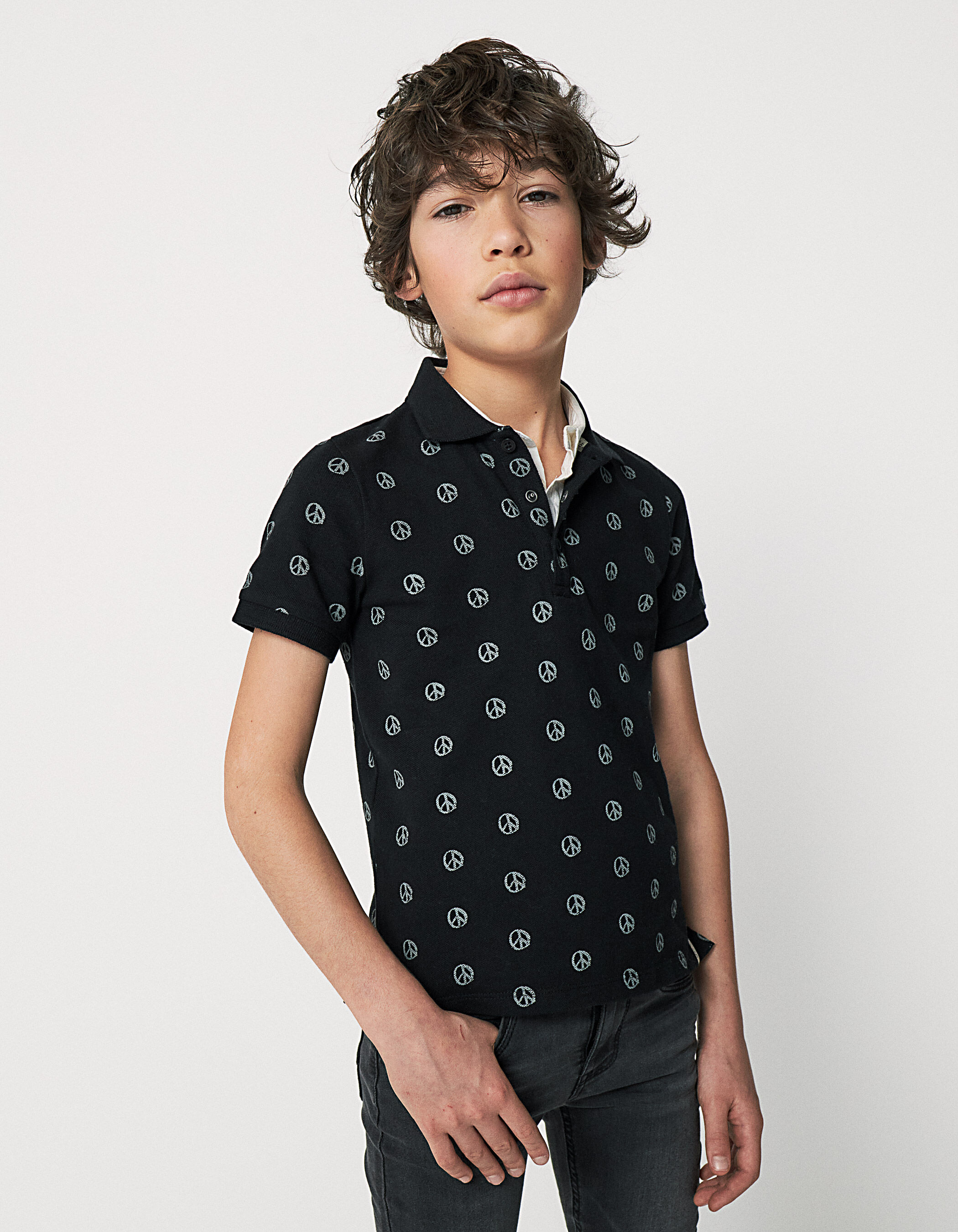 Polo sales noir garcon