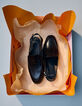 Schwarze Damen Leder Slingback Loafers-6