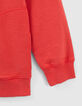 Cardigan orange fonc&eacute; message emboss&eacute; dos gar&ccedil;on-4