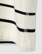 Camiseta blanca de Hombre con estampado de rayas negras-9