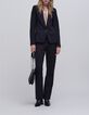 Women's black knit suit jacket-1