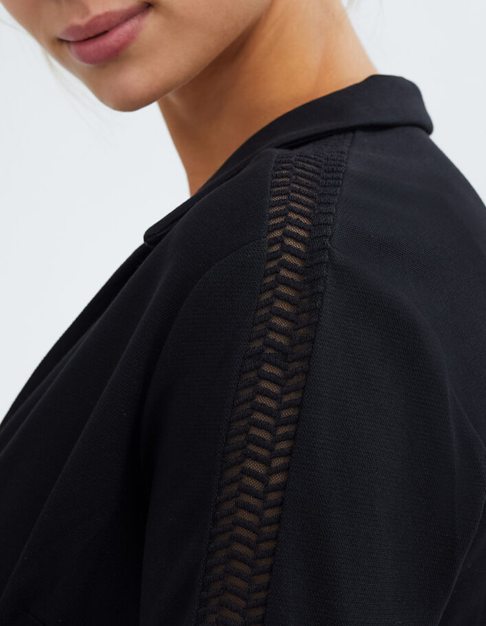 Robe noire zippée à broderies manches et côtés I.Code - I.CODE