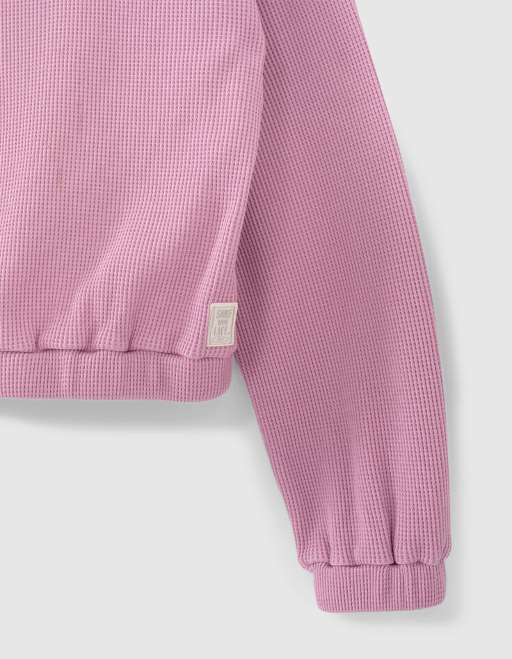Girls’ violet waffle hoodie-5