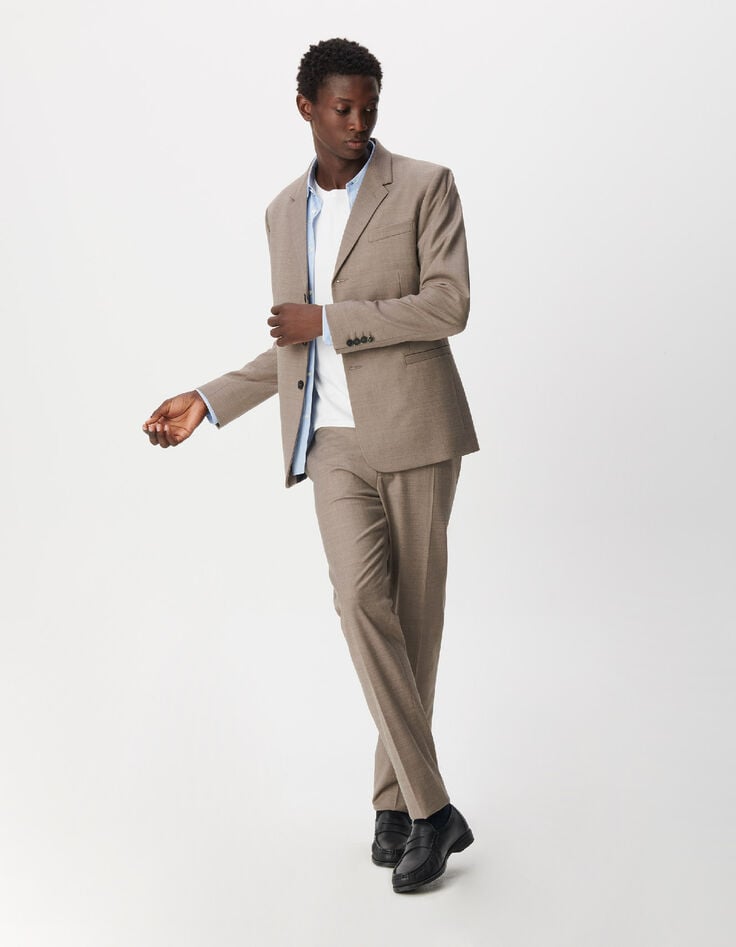 Gemarmerd beige colbert TRAVEL SUIT Homme-2