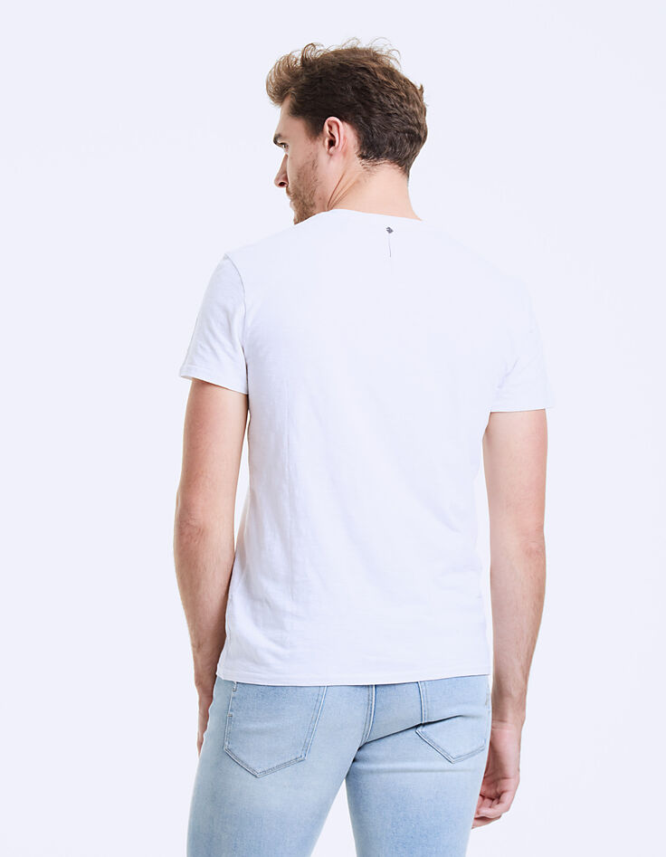 Camiseta blanca con foto palmeras L.A DRIVE Hombre-4