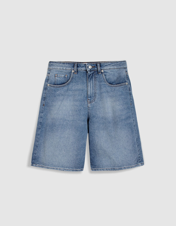 Women&rsquo;s Blue Denim Bermuda Shorts-2