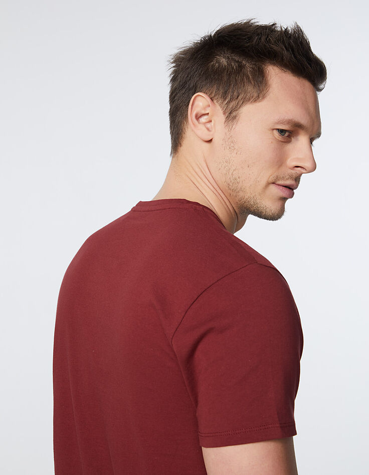 Tee-shirt bordeaux avec Joconde-BD Homme-5
