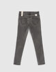 Light Grey Skinny-M&auml;dchenjeans mit Schr&auml;gband seitlich  -5