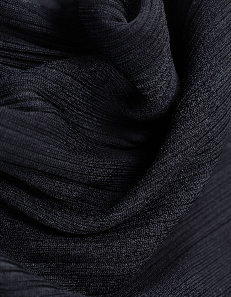 Women’s black knit striped figure-hugging sweater-6