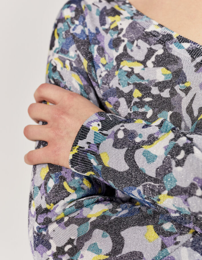 Damenpullover mit Camouflagemuster aus Metallic-Garn - IKKS