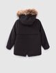 Parka 2 en 1 negra lentejuelas chaqueta acolchada niña-4