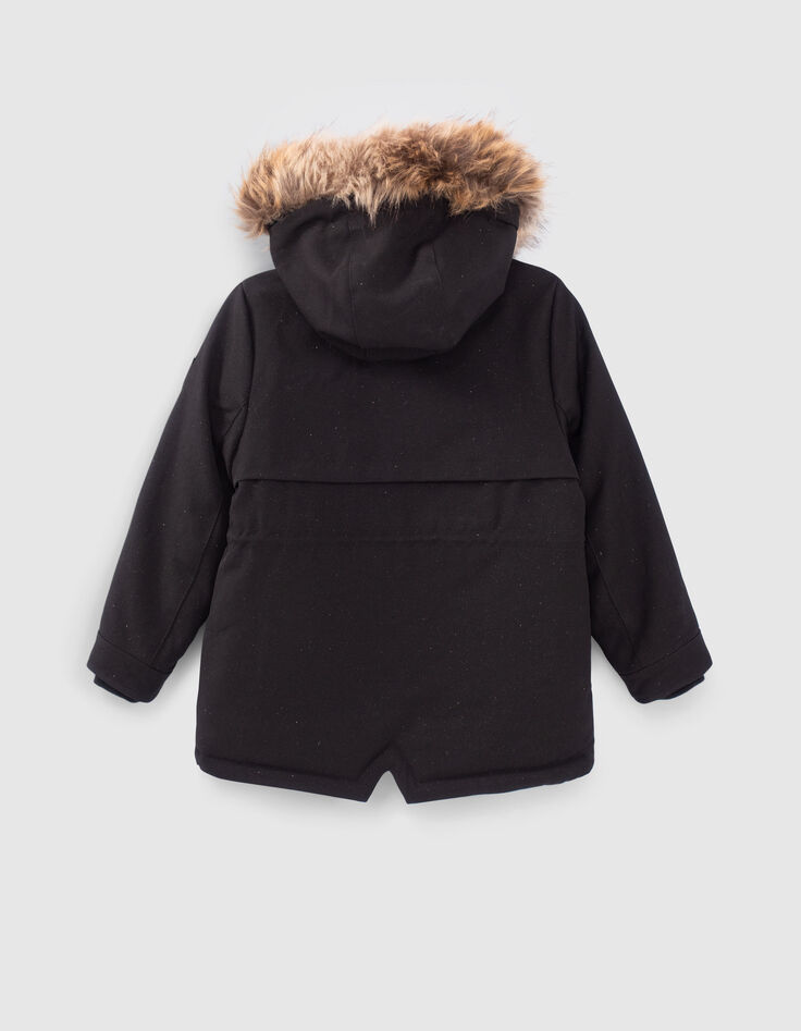 Parka 2 en 1 negra lentejuelas chaqueta acolchada niña-4