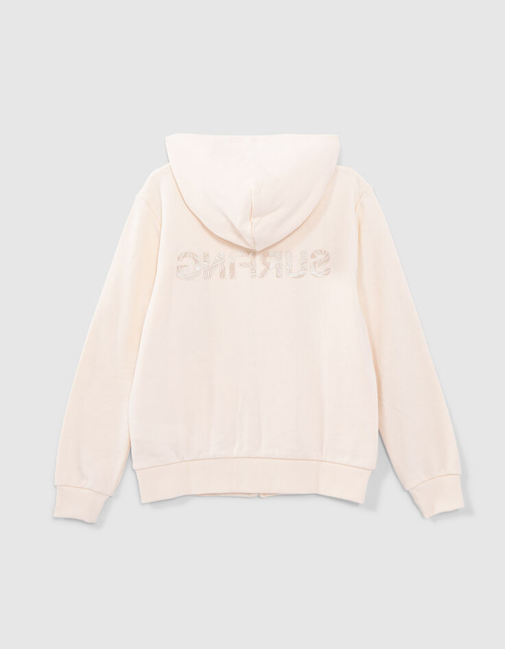 Cremewei&szlig;e Jungenstrickjacke mit Schriftzug hinten-3