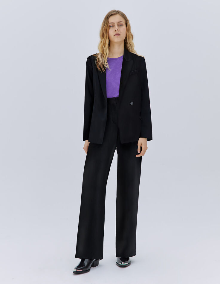 Pantalon fluide noir Femme-6