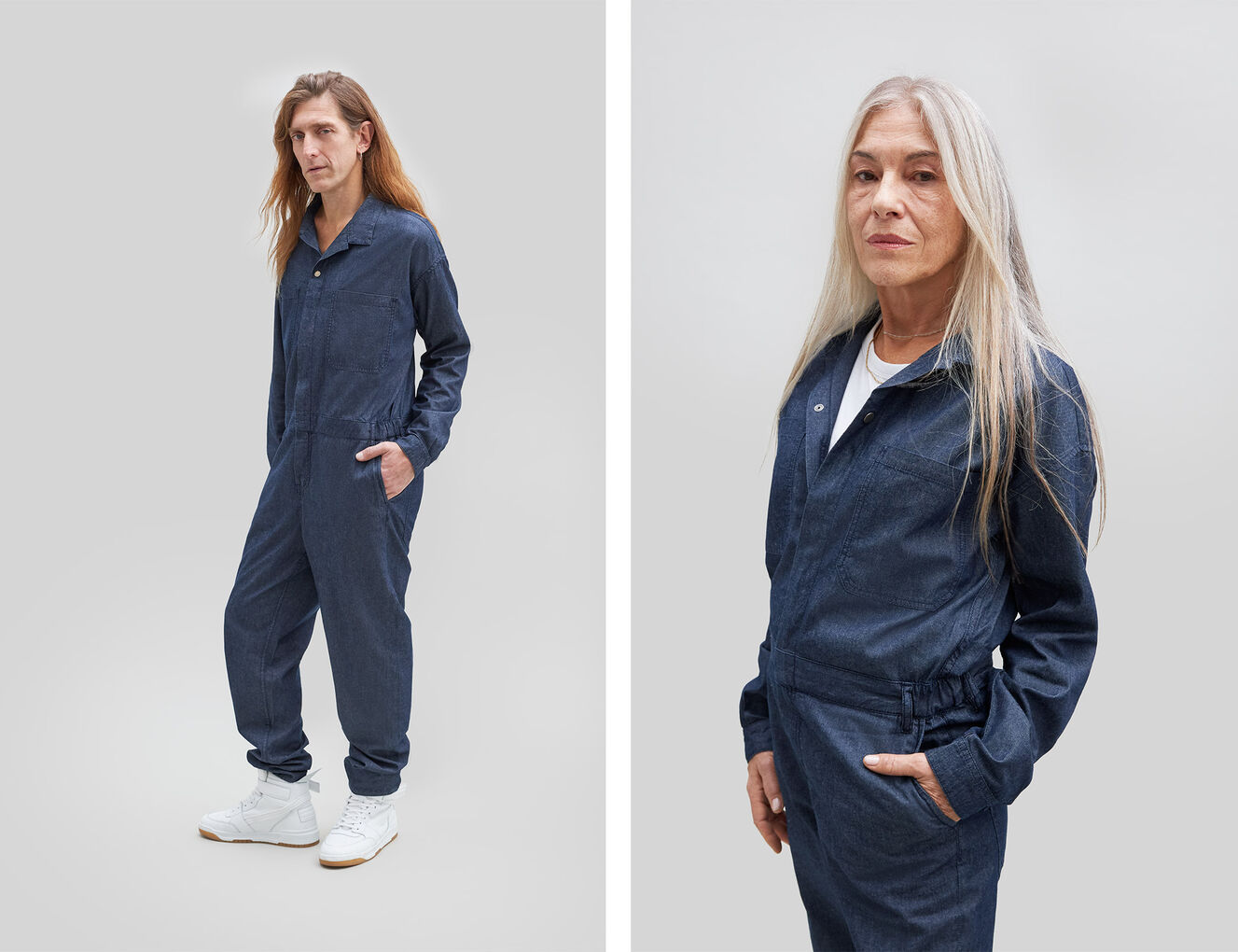 Gender Free-Jumpsuit in blauw WATERLESS jeans Uniseks - IKKS-2