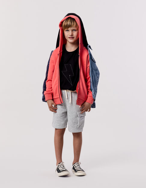 BATTLE Bermuda shorts grey contrast waistband for boy - IKKS