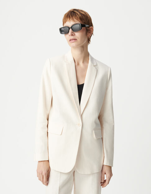 Americana de lino y algodón crudo para Mujer - IKKS