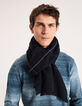 Men’s navy large check scarf-4