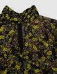 Women’s black recycled blouse with floral leopard print-7