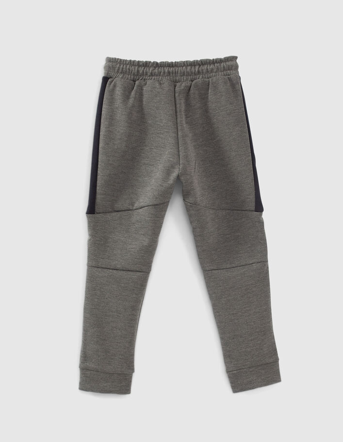 Mittelgraue Jungenjogginghose mit Seitenbändern -3
