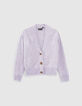 Lila vest chenilletricot meisjes -1